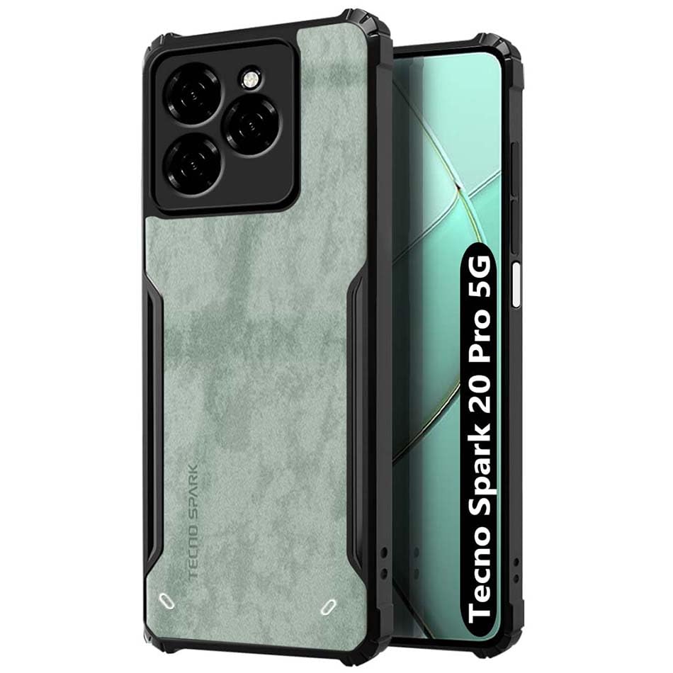 Fashionury Shockproof Crystal Clear Back Cover Case for Tecno Spark 20 Pro 5G | 360 Degree Protection | Protective Design | Transparent Back Cover Tecno Spark 20 Pro 5G (Black Bumper) (B0DCTRVMMX) Amazon Price History, Amazon Price Tracker