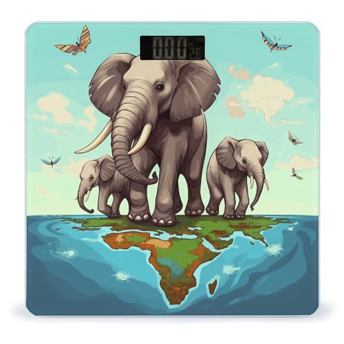 Báscula digital de baño Elephants con pantalla LCD grande miniatura 1