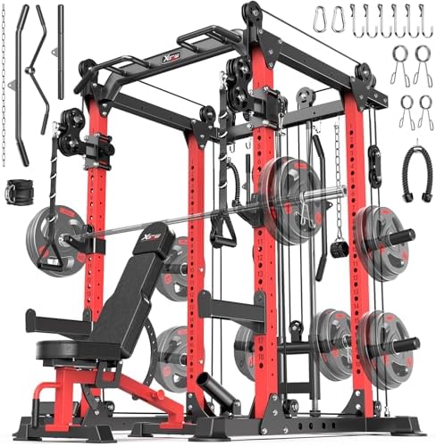Power Rack Power Cages Multi-Function Squat Rack with Cable Cross...