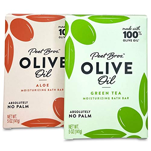 Peet Bros. Palm Oil-Free Olive Oil Bar Soap Set, 5oz: Aloe + Green Tea