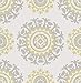 Grey and Yellow Suzani Peel And Stick Wallpaper