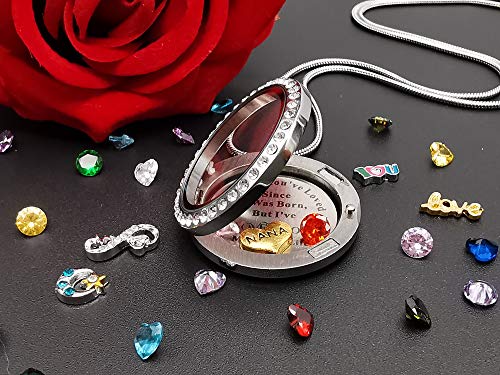 Beffy Nana Necklace Floating Locket With Charms & Birthstones, Nana Gifts For Mothers Day, Nana Gift Necklaces For Women, Grandma Gifts Pendant, Gifts For Grandma, Grandma Necklace For Women #TOP2