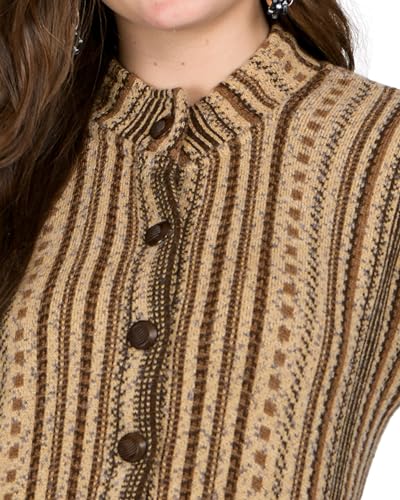 Image of LADYWILLINGTON Women Woolen Long Coat Warm Fabric Cardigan Winter Wear Pure Wool Thick Sweater For Women 100% Rainbow Wool Free Size Cotty With Side Pockets