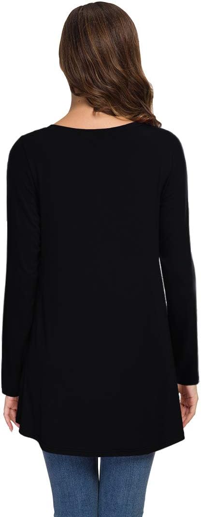 AWULIFFAN Women's Fall Long Sleeve V-Neck T-Shirt Sleepwear Tunic Tops Blouse Shirts - Image 2