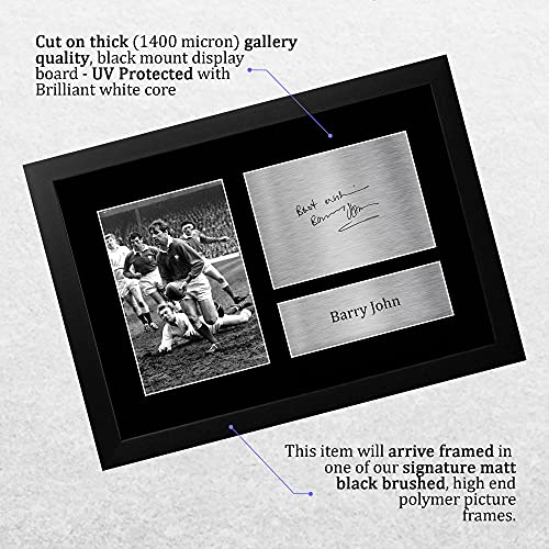 HWC Trading FR A4 Barry John Wales Gifts Printed Signed Autograph Picture for Rugby Union Fans - A4 Framed - Image 3
