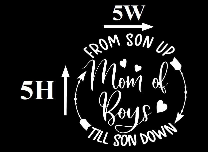 Miniatura 3 de Thistle Brook Cottage - Calcomanía de vinilo para automóvil con texto en inglés "Mom of Boys" para parachoques de coche, furgonetas, camiones, 5 H x