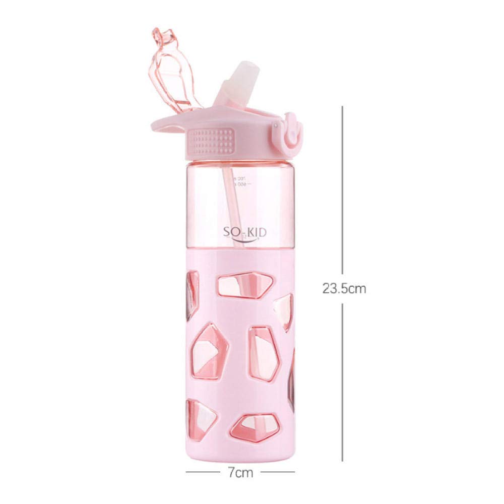 Borraccia alla moda da 700 ml con cannuccia con custodia anti-scottature, copertura rimbalzante, per sport, succhi di frutta, caffè, tè, campeggi