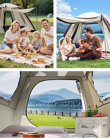 Miniatura 2 de Cow-HQUS - Tienda de campaña inflable para 234 personas, tienda de campaña familiar grande al aire libre, tienda de campaña desplegable de doble