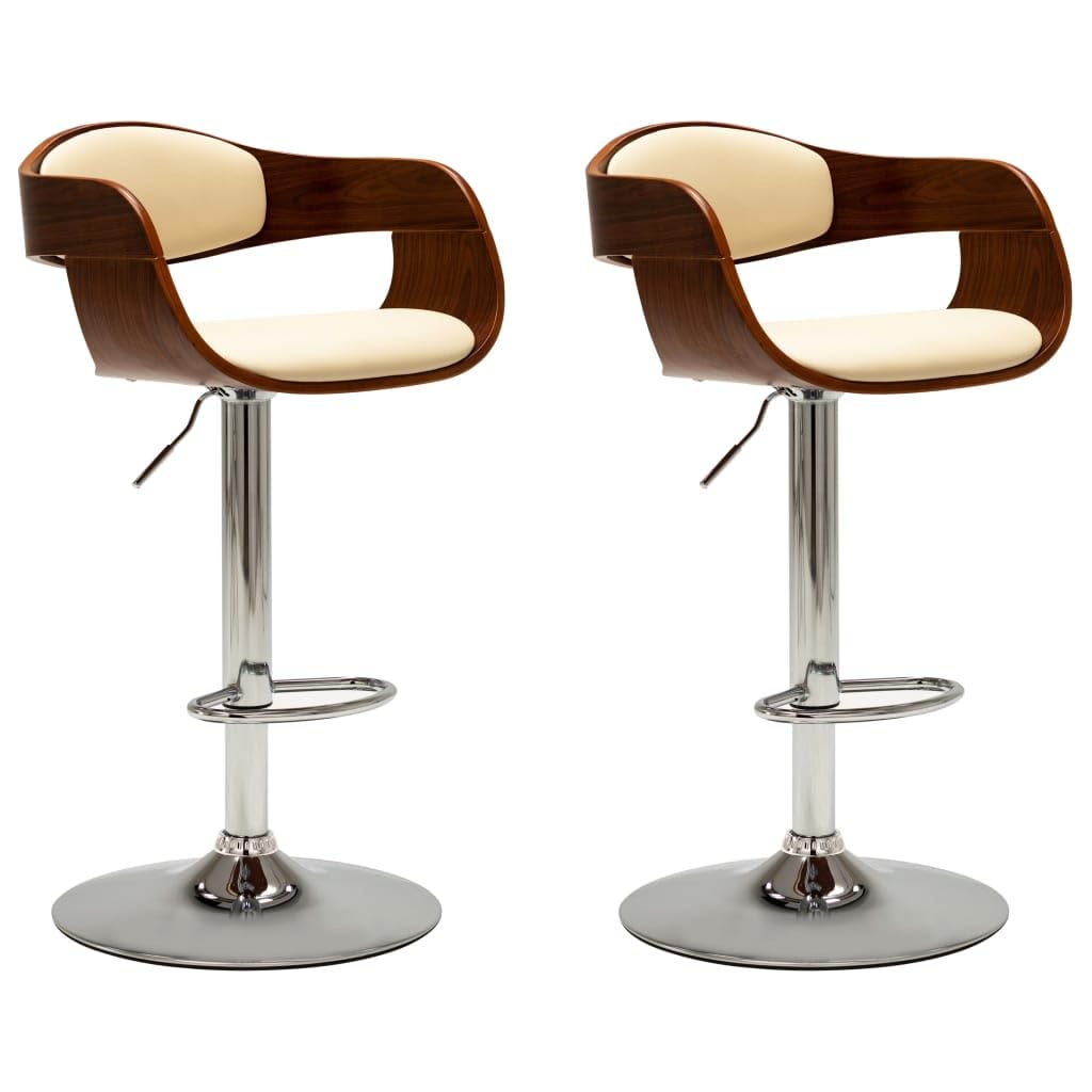 Tabourets de bar réglables crème en bois pour corriger la posture en salle à manger