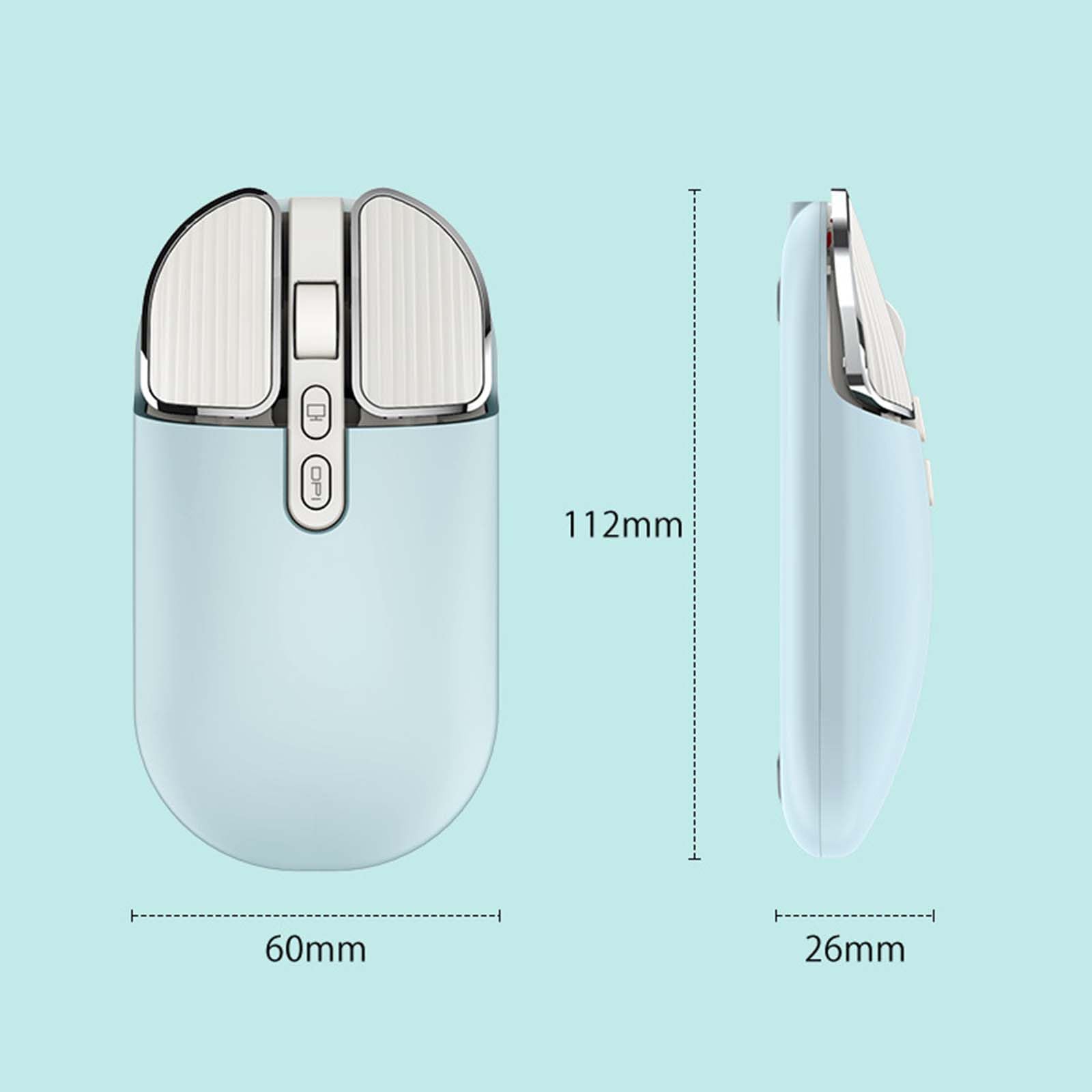 Mysz Mysz bezprzewodowa Mysz komputerowa Optyczna do laptopa Mysz USB do gier Bluetooth Ergonomiczna mysz z możliwością ładowania 4-kierunkowe przewijanie Lekka, przenośna(Beige)