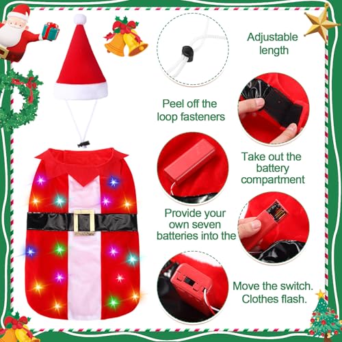 Disfraz de Navidad para perro con luces, talla M miniatura 2