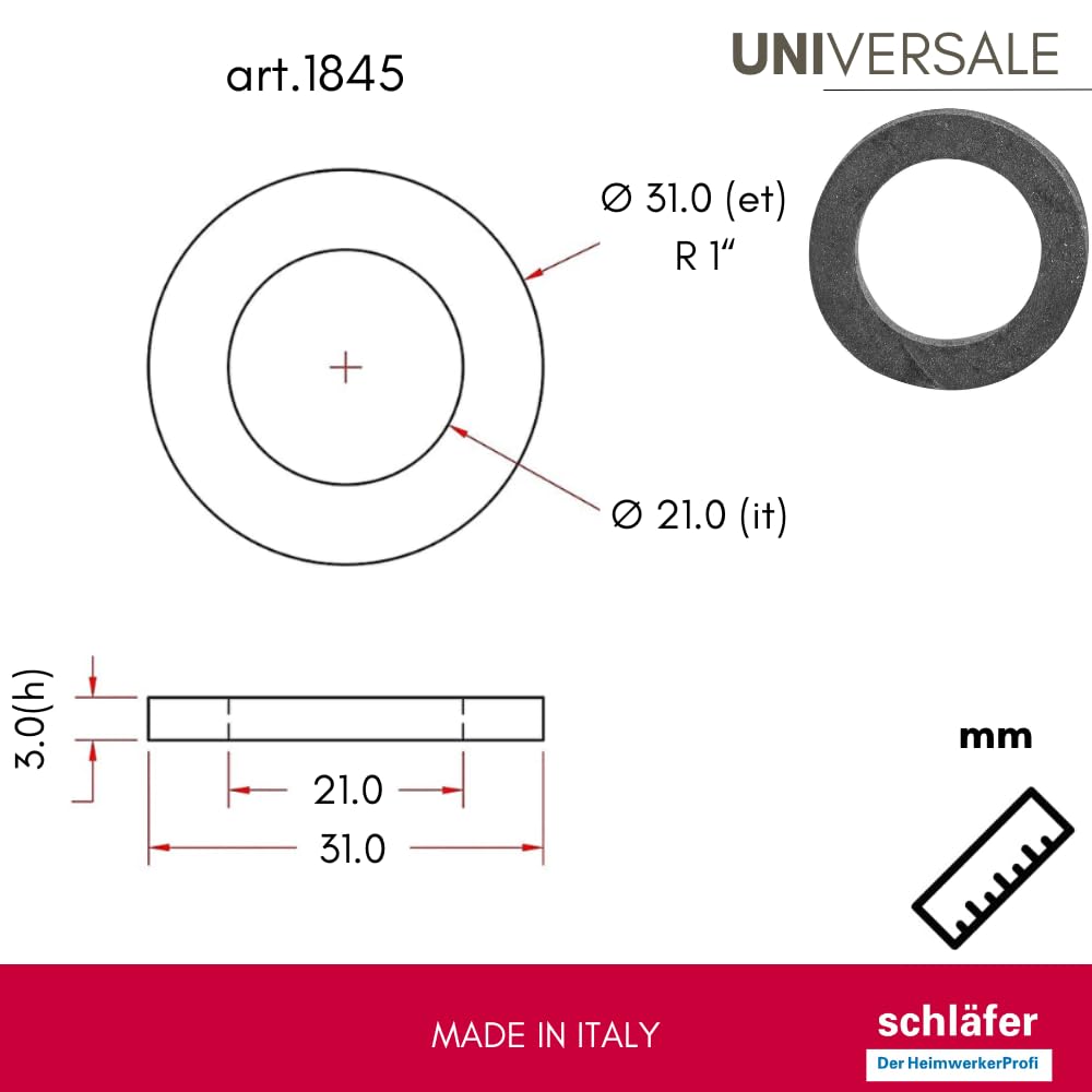 GEKA® Plus - Joints Plats - NBR - Pour Raccords De Tuyaux 2/3 - Conditionnement 1 Pièce - Prix Par Pièce