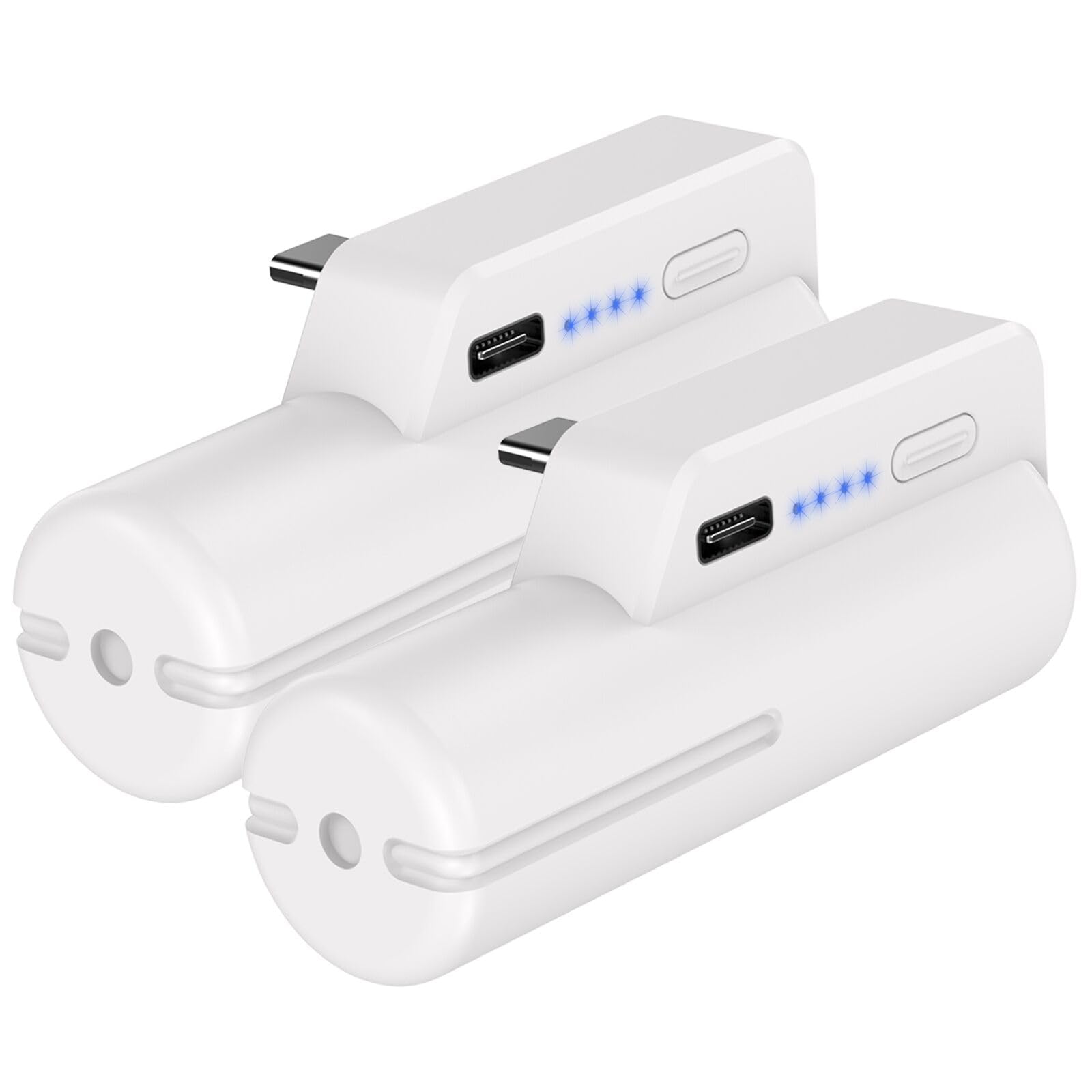 Battery Pack for Meta/Oculus Quest 2(2 Packs), Fast Charging 5000mAh Lightweight Portable VR Extend Accessories Rechargeable Power Bank with Power Indicator for Extra 2-4 Hours Playing Time