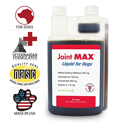 Joint MAX Liquid for Dogs - Vitamins, Minerals, Antioxidants - Glucosamine, Chondroitin - Beef Flavor - Maximum Joint Health Supplement for Dogs - 32 fl oz