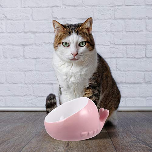 POPETPOP Cerâmica Gato Cão Tigela Prato Forma de Baleia Comida para Animais de Estimação Comedouro p