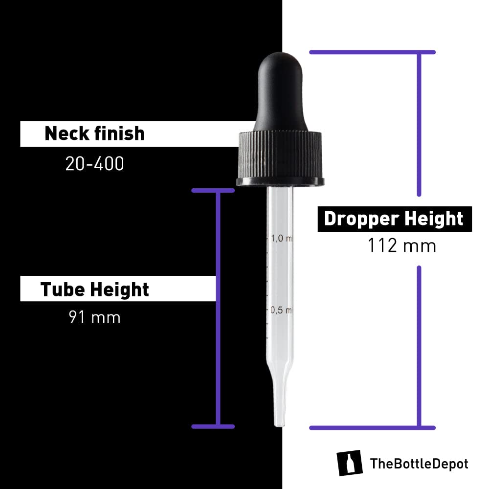 The Bottle Depot 5 Colrs Avail Bulk 72 Pack 2 oz Green Glass Bottles With Dropper; Wholesale Quantity for Essential Oils, Serums with Pretty Finish to Protect and Preserve Quality