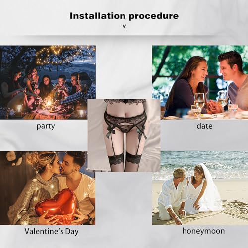 EKSMA-Liguero-Sexy-Transparente-para-Mujer-con-4-Clips-Ajustables-Ropa-Interior-de-Talla-Grande-para-Medias-de-Lenceria-Boda-Dia-de-San-Valentin-Navidad