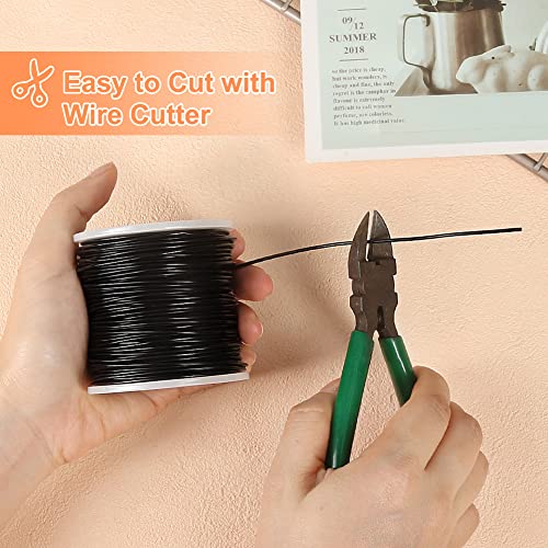 Image of Tenn Well 15 Gauge Aluminum Wire, 164 Feet 1.5mm Bendable Metal Craft Wire for Jewelry Making, Beading, Sculpting, Bonsai Training, Halloween Crafting (Black)