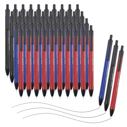 Stylos à bille rétractables pointe fine 0,7 mm lot de 40 PATIKIL bureau journal