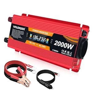 Yinleader Convertisseur 12v 220v 2000W onduleur 1000W transformateur de Tension LCD Dual USB