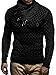 Produktbild Leif Nelson Herren Strick-Pullover Strick-Pulli mit Schalkragen Moderner Woll-Pullover Langarm-Sweatshirt Slim Fit Schwarz Anthrazit XX-Large