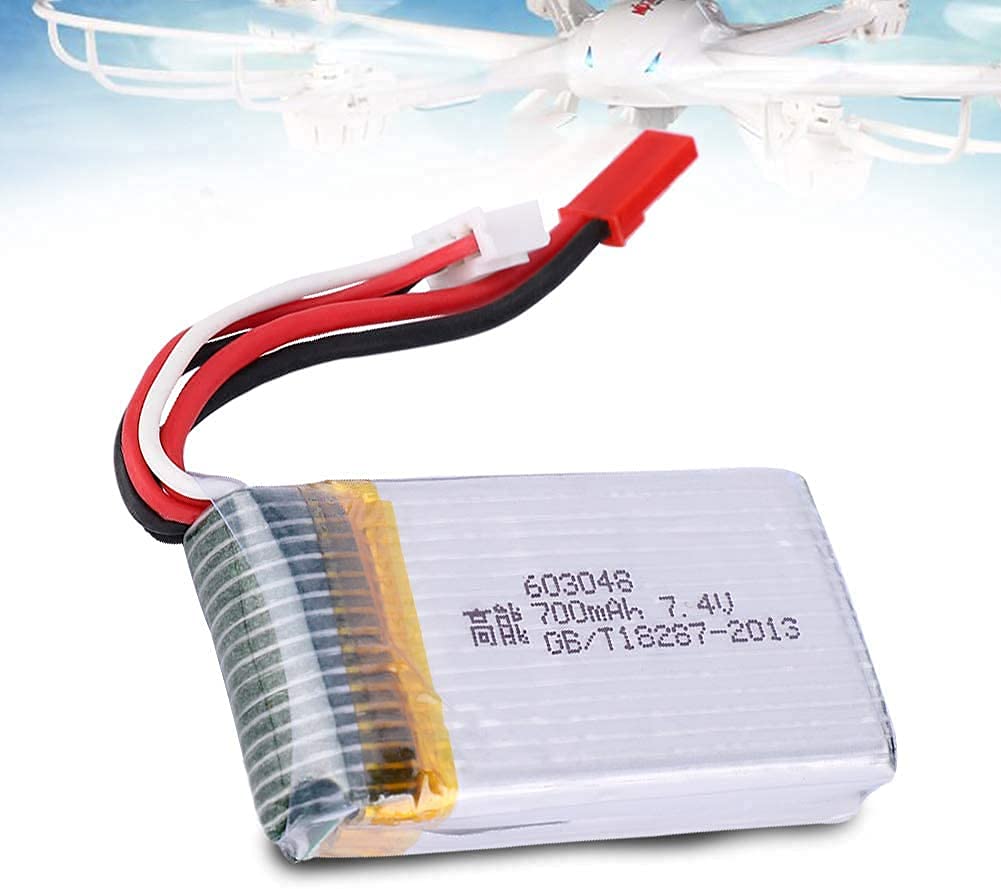 YUNIQUE GREEN-CLEAN-POWER - Batería LiPo Recargable 7.4V 700mAh para Drone MJX X600 | Adecuada para Drones, Cuadricópteros | Ligera y Potente | 55 x 30 x 14 mm - 52 Gr | Plata