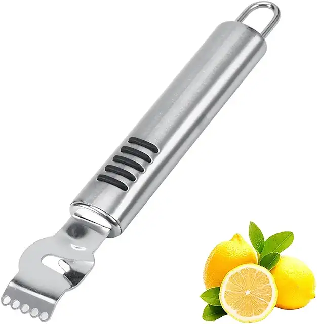 Silver Stainless Steel Lemon Zester - Orange Peeler for Cocktails