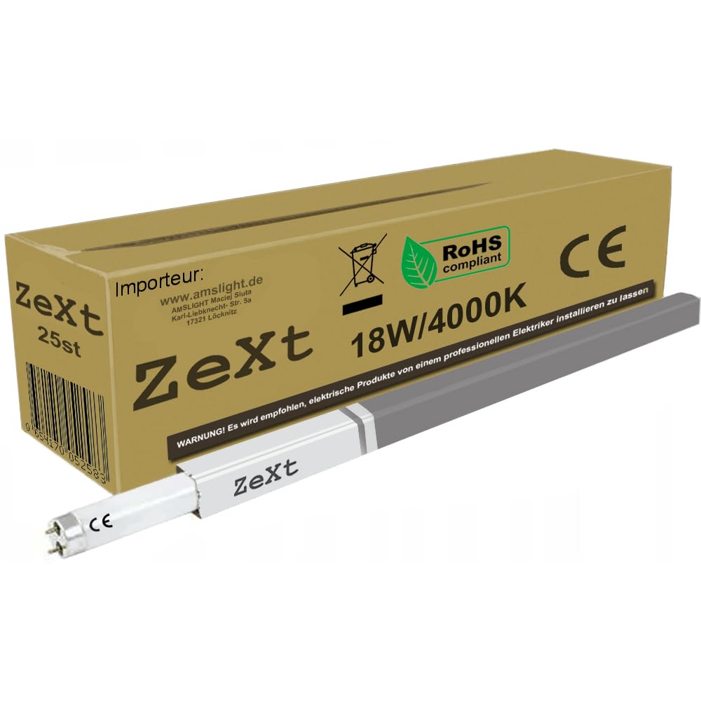 ZeXt 25 tubos fluorescentes de 18 W 840 4000 K, 60 cm, T8