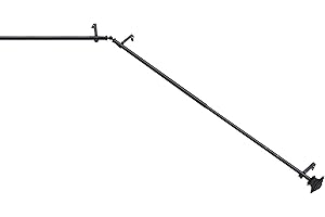 Kenney KN80709 Mission Step Square Decorative Curtain Rod Black For Corner Windows