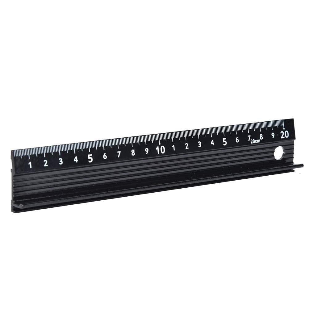 Walfront Schneidelineal Metall 20cm Sicherheitslineal mit Gummistreifen für Längenmessung Stoffe Gerades Schneiden Bastelbedarf (L Typ 20 cm)