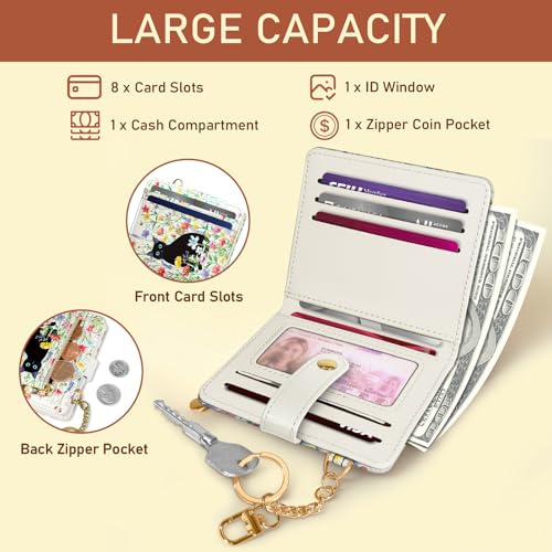 Image of Jogjam Cute Black Cat Rfid Women Wallet, Small Slim Credit Card Holder