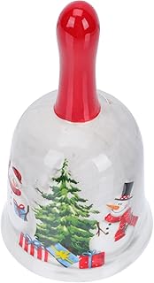 NUOBESTY Christmas Hand Bell Farmhouse Ceramic Loud Clear Call Bell Alarm Handbells for Xmas Decorations Wedding Events Dinner School Hotel Services Prayer