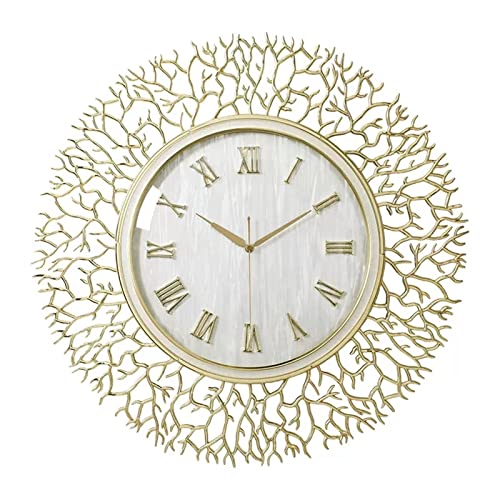 Horloge murale silencieuse non tournée en métal pour un salon moderne et design