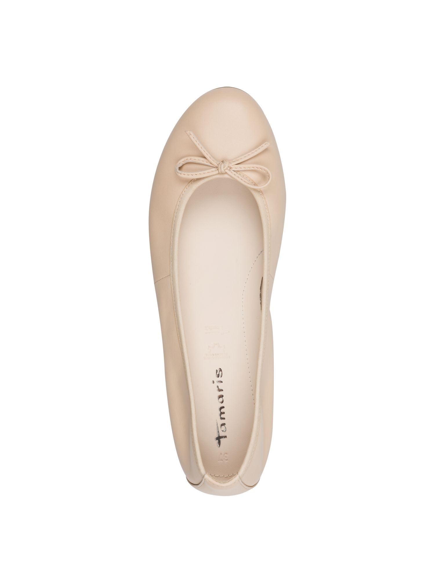 Image secondaire de Ballerines en cuir souple Tamaris pour femme - Beige, taille 38 EU
