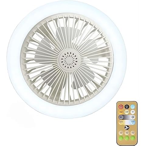 RWNTAO E26/E27 Ceiling Fan with Lights Cover