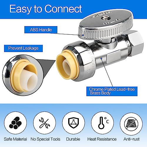 image for DkOvn Angle/Straight Stop Valve, 1/2/5/10 Pack PTC 1/2