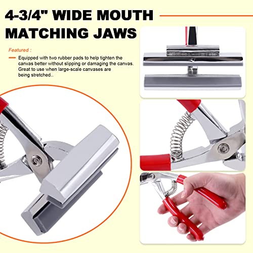 Tanstic 3Pcs Heavy Duty Canvas Stretcher Pliers Set, Staple Remover And Tack Puller Tool, Professional Stretcher Pliers Tool With Spring Return Handle For Stretching Canvas Clamp Art Oil Painting #TOP3