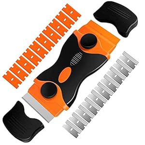 Ceranfeldschaber, Gadom Ceranfeld Kratzer mit 20 Edelstahl & Kunststoffklingen Schaber Ceranfeld für Kochfeld Backofen…