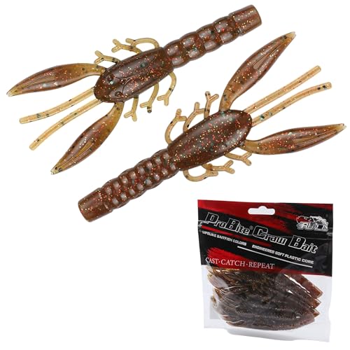 RUNCL ProBite Crawfish Baits Crawfish Red 4in, Soft Fishing Lures (Pack of 15)