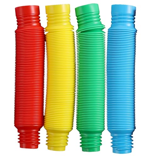 Milaloko 4 Stücke Bunt Stretch XL Pop Röhren Sensorik Zappel Spielzeug