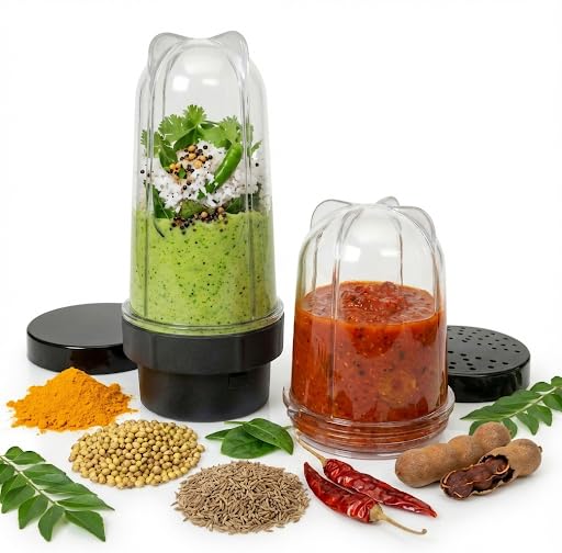 bullet jar 300ML for 2 lock mixer grinders ||for bajaj, sumeet, presstige, preeti, orient, chroma, etc ||transparent polycarbonate body || 500 watts& more mixer grinder comaptibe