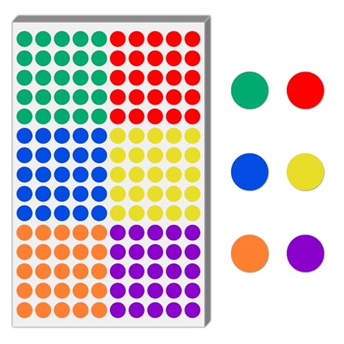 Klebepunkte Aufkleber Set 10.000 Stück | 10 Farben à 13mm | Für Organisation & Dekoration