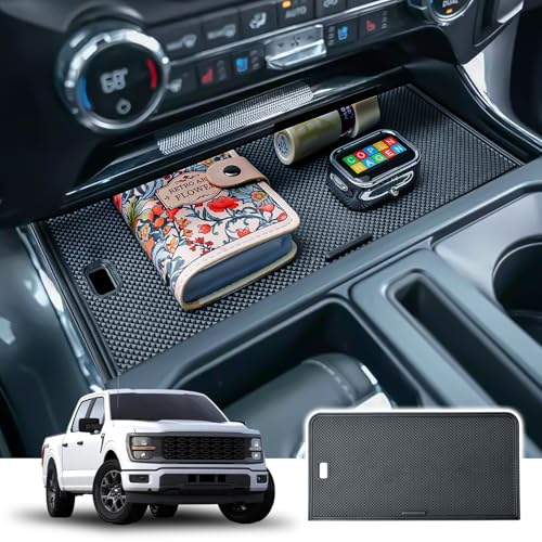 RUNROAD Center Console Secret Compartment Cover Compatible with Ford F150 2021-2025/2022-2024 Lightning XLT Accessories, Armrest Storage Lid for F 150 Hidden Panel (Not for Wireless Charging Console)