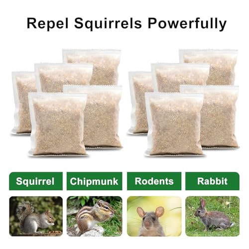 Image of Extra-Strength Squirrel Repellent, Chipmunk Repellent Outdoor, Mint Squirrel Repellents for Attic, Natural Squirrel Deterrent, Keep Rodents Out of Car Engines Garden,10P