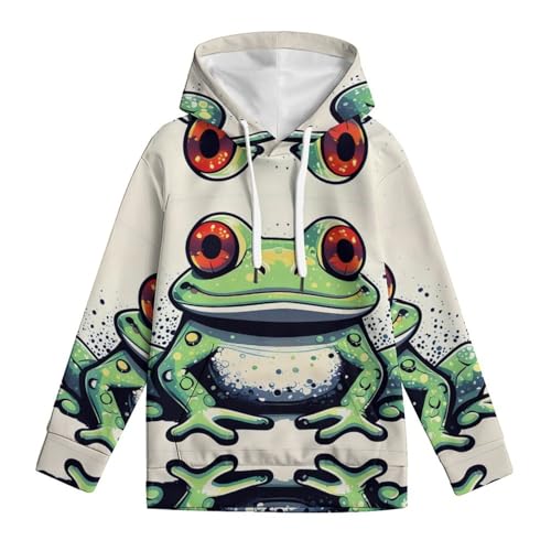 Sweat à capuche grenouille enfant pull manches longues vêtement vert taille 5-13 ans - 4