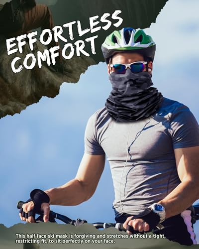 Image of Cuffbow 12 Pack Men Balaclava Neck Gaiter Cooling Breathable Face Mask UV Protection Scarf Hiking Bandana for Men /Women