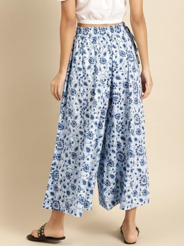 Image of TAG-7 Women Printed Flared Palazzos