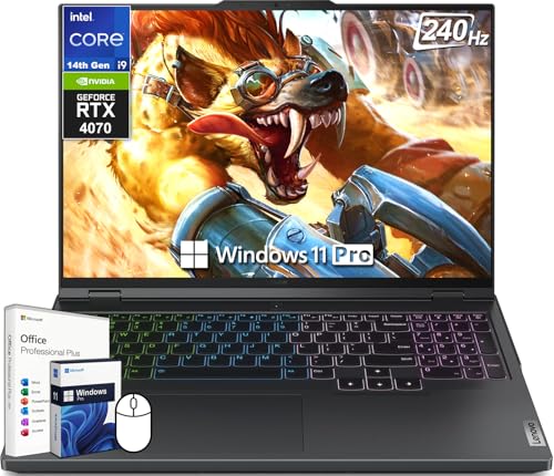 Image of Lenovo Legion Pro 5i Gaming Laptop, Microsoft Office Lifetime License & Windows 11 Pro, 16 inch WQXGA 240Hz, Intel 24-Core i9-14900HX, 64 GB DDR5 RAM, 2 TB SSD, NVIDIA GeForce RTX 4070, Backlit Keyboard