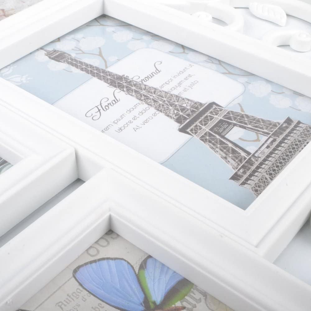 Heart Shaped Big White Hanging Collage Photo Frame Wedding Or Lovers Gift Home Decoration Multi 6 Photos