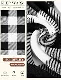 Yuson Girl Damski flanelowy szlafrok długi pluszowy szlafrok polarowy z kapturem ciepły zimowy szlafrok dla kobiet miękki puszysty odzież domowa tartan kratka wzór spa bielizna nocna, M